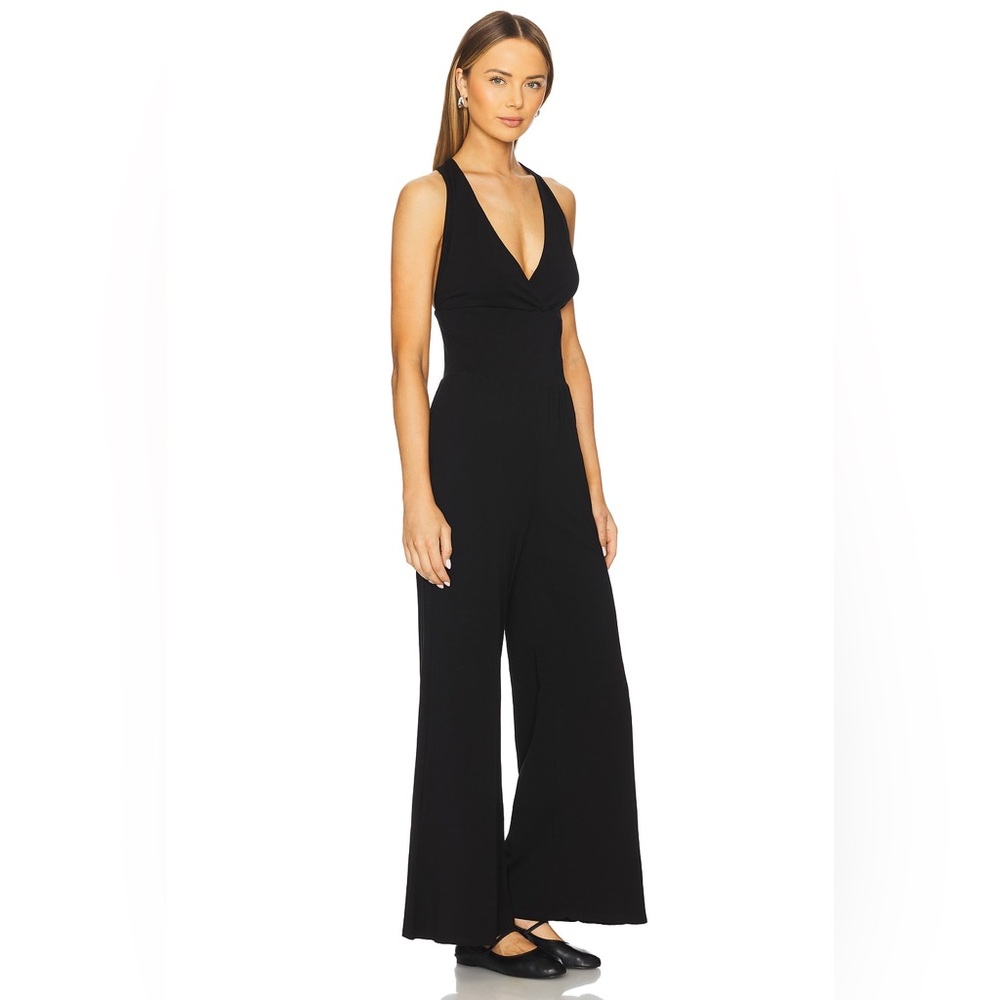 Bobi Black Cross-Back Wide Leg Jumpsuit - Picture 3 of 12
